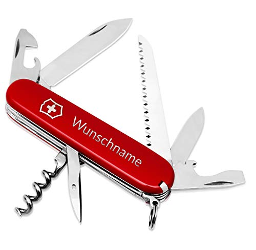 Victorinox Camper Taschenmesser mit Gravur I Geschenk für Männer I Geschenke zum Geburtstag I Messer mit Gravur I Schweizer Taschenmesser personalisiert I 13 Funktionen von Victorinox