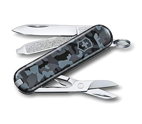 Victorinox Schweizer Taschenmesser, Klein, Classic SD, Multitool, Swiss Army Knife, Geschenk, 7 Funktionen, Klinge, Nagelfeile, Blau-Camouflage Victorinox Schweizer Taschenmesser, Klein, Classic SD, Multitool, Swiss Army Knife, Geschenk, 7 Funktionen, Klinge, Nagelfeile, Blau-Camouflage von Victorinox