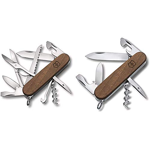 Victorinox Huntsman Wood Taschenmesser, aus Holz, Schere, nussbaumholz & Spartan Wood Taschenmesser, mit Holzgriff, 10 Funktionen, Klinge, Korkenzieher, Dosenöffner, nussbaumholz von Victorinox