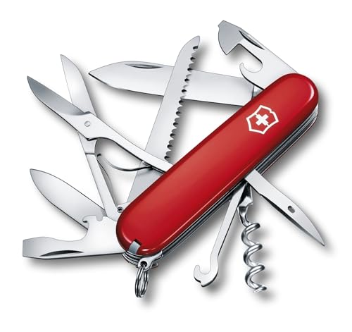 Victorinox Schweizer Taschenmesser Huntsman, Swiss Army Knife, Multitool, 15 Funktionen, Klinge, Korkenzieher, Dosenöffner von Victorinox