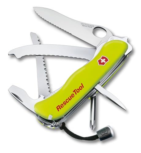 Victorinox Schweizer Taschenmesser Rescue Tool, Swiss Army Knife, 14 Funktionen, Frontscheibensäge, Scheibenzertrümmerer von Victorinox