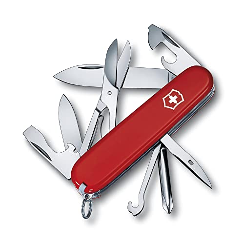 Victorinox Schweizer Taschenmesser Super Tinker, Swiss Army Knife, Multitool, 14 Funktionen, Klinge, Dosenöffner, Schraubendreher 3 mm von Victorinox