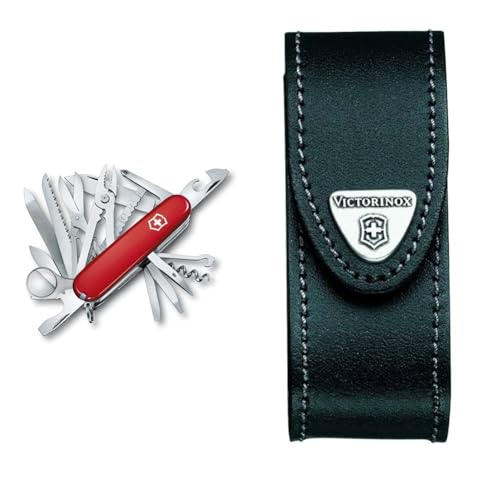 Victorinox Schweizer Taschenmesser gross Swiss Champ & Drehclip-Gürteletui, Taschenmesser Etui, Messertasche für Gürtel, Leder, schwarz Victorinox Schweizer Taschenmesser gross Swiss Champ & Drehclip-Gürteletui, Taschenmesser Etui, Messertasche für Gürtel, Leder, schwarz von Victorinox