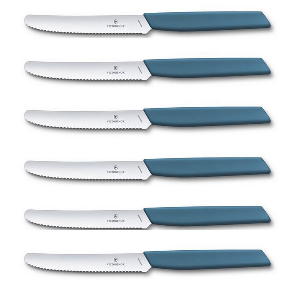 Victorinox Tafelmesser Swiss Modern Tafelmesser, 11cm, Wellenschliff (6 Stück) von Victorinox