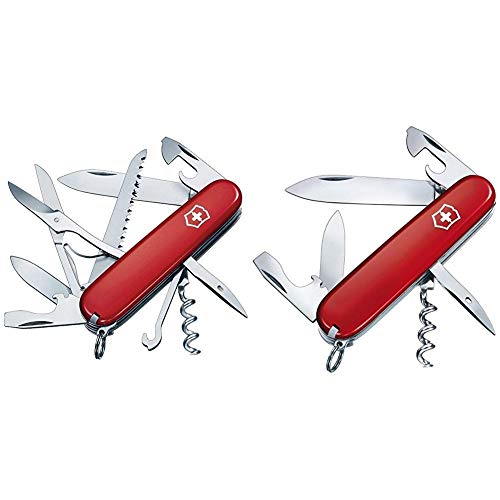 Victorinox Taschenmesser Huntsman (15 Funktionen, Schere, Holzsäge, Schraubendreher) rot & Taschenmesser Spartan (12 Funktionen, Korkenzieher, Dosenöffner) rot von Victorinox