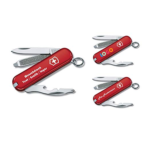 Victorinox Taschenmesser Rally mit Wunschdruck auf der Schale I Geschenk für Männer I Geschenke zum Geburtstag I Schweizer Taschenmesser personalisiert 9 Funktionen 0.6163 von Victorinox