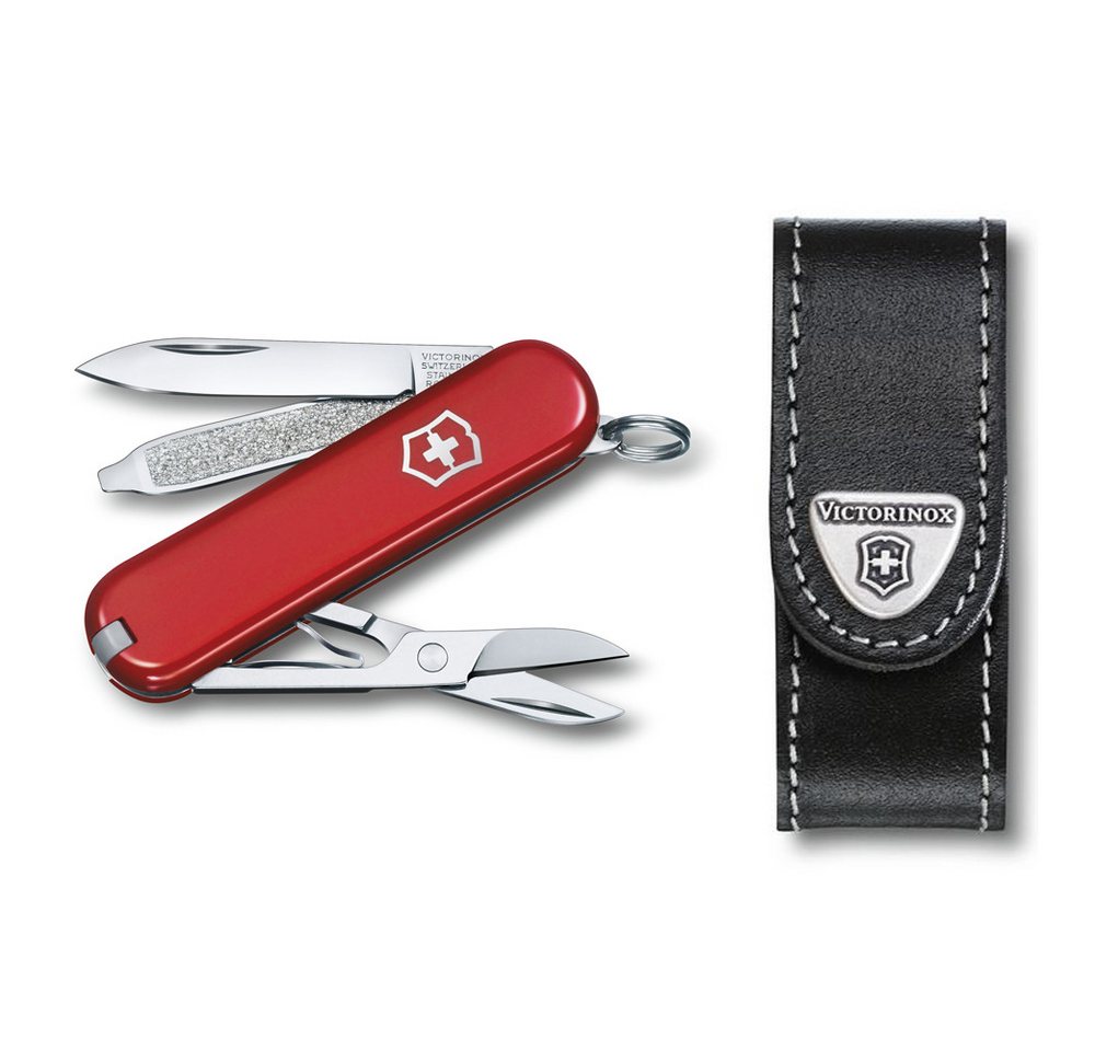 Victorinox Taschenmesser Victorinox Classic SD Style Icon inkl. Lederetui, Victorinox Classic SD rot inkl. Lederetui von Victorinox