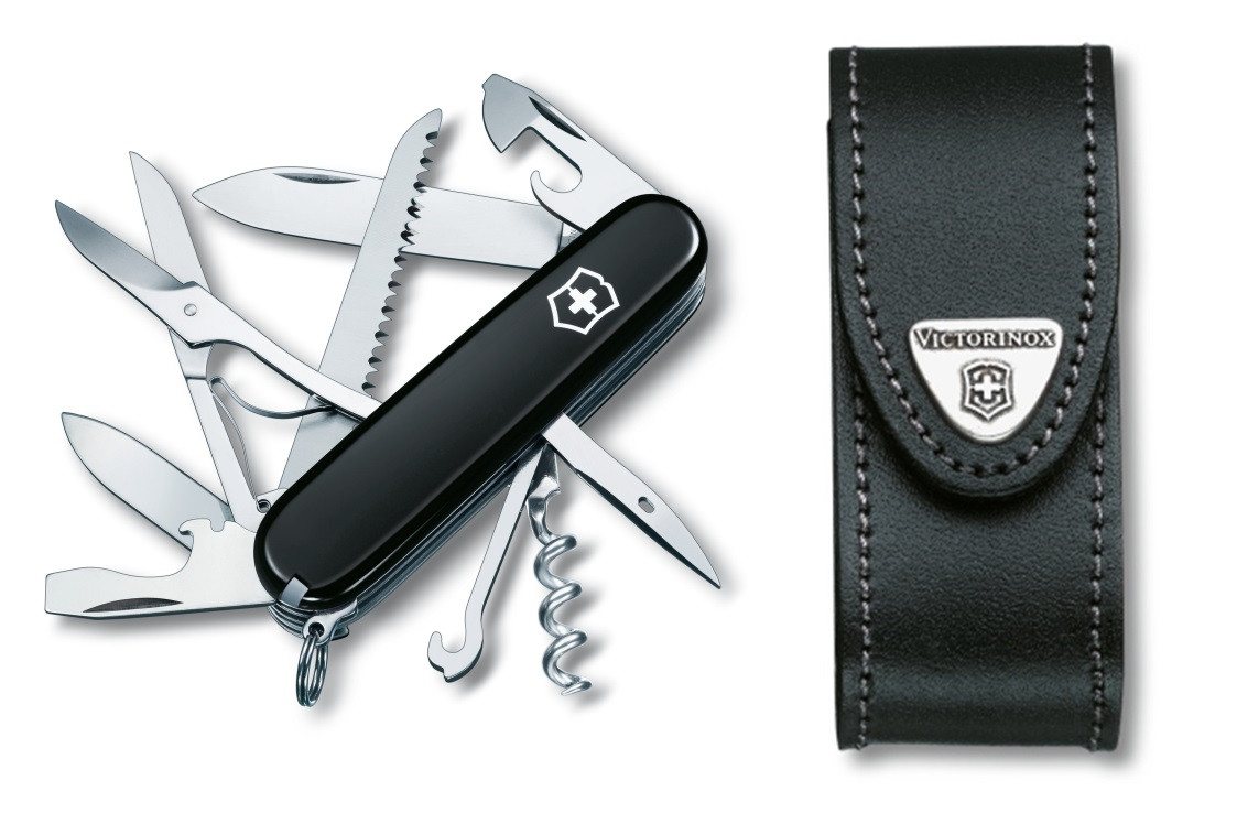 Victorinox Taschenmesser Victorinox Huntsman schwarz inkl. Gürteletui, Victorinox Huntsman schwarz inkl. Gürteletui von Victorinox