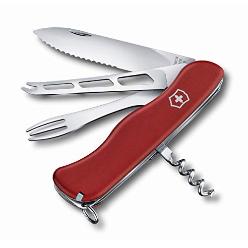 Victorinox, Schweizer Taschenmesser, Cheese Master W, Multitool, Swiss Army Knife mit 8 Funktionen, Klinge, gross mit Wellenschliff, Fondue Gabel, Kapselheber, Feststellklinge von Victorinox