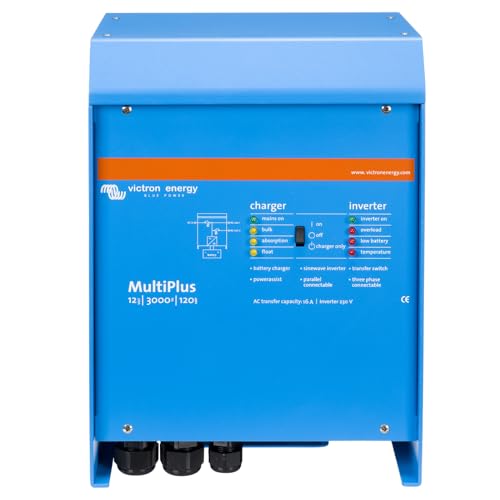 Victron Energy MultiPlus Reiner Sinus Wechselrichter 120 Amp Batterie Ladegerät, Spannungswandler, Transferschalter Inverter Charger, 16 Amp, 3000VA 12-Volt 230V Victron Energy MultiPlus Reiner Sinus Wechselrichter 120 Amp Batterie Ladegerät, Spannungswandler, Transferschalter Inverter Charger, 16 Amp, 3000VA 12-Volt 230V von Victron Energy