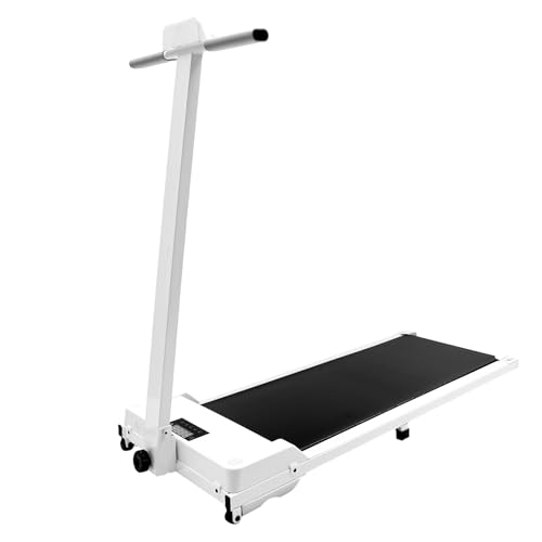 Elektrisches Laufband für Zuhause, Laufband Klappbar mit LED Display und Fernbedienung, 0.75HP Laufband mit Handy Halterung bis 6 km/h Stoßdämpfung Heim Fitnessgerät, Weiß Elektrisches Laufband für Zuhause, Laufband Klappbar mit LED Display und Fernbedienung, 0.75HP Laufband mit Handy Halterung bis 6 km/h Stoßdämpfung Heim Fitnessgerät, Weiß von Vielrosse