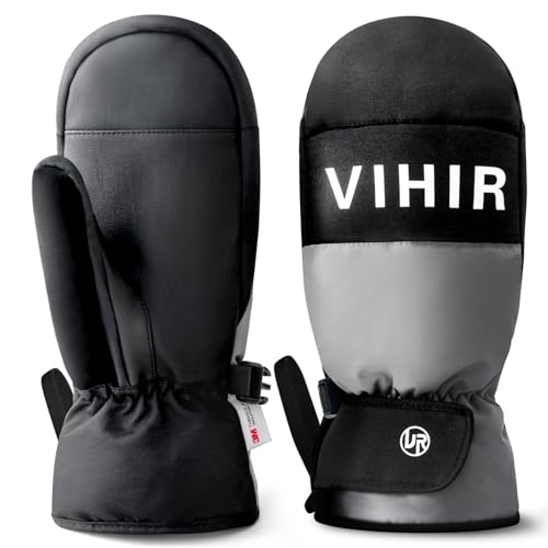 Vihir wasserdichte Winterhandschuhe, Skihandschuhe Herren Damen Winddichte, 3M Thinsulate Warme Fahrradhandschuhe, Touchscreen Winter Handschuhe, Snowboardhandschuhe von Vihir