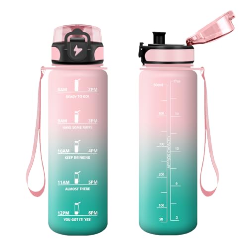 Vikastar Trinkflasche, 500ml BPA-Frie, Trinkflasche Sport, Trinkflasche Kohlensäure Geeignet, Sportflasche für Kinder, Schule, Outdoor, Rosa-Cyan Vikastar Trinkflasche, 500ml BPA-Frie, Trinkflasche Sport, Trinkflasche Kohlensäure Geeignet, Sportflasche für Kinder, Schule, Outdoor, Rosa-Cyan von Vikastar