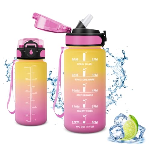 Vikaster Sport Trinkflasche, Water Bottle with Straw 0.5l, Trinkflasche Leak-Proof, BPA-Free, Sportflasche für Camping, Yoga, Gym, Schule, Outdoors Vikaster Sport Trinkflasche, Water Bottle with Straw 0.5l, Trinkflasche Leak-Proof, BPA-Free, Sportflasche für Camping, Yoga, Gym, Schule, Outdoors von Vikaster