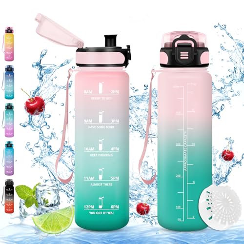 Vikaster Sport trinkflasche, 0.5l BPA-frei trinkflasche, Trinkflasche Fahrrad, Auslaufsicher, Trinkflasche Kohlensäure Geeignet, Trinkflasche sport für Fahrrad, Fitness, Schule, Kinder, Outdoor von Vikaster