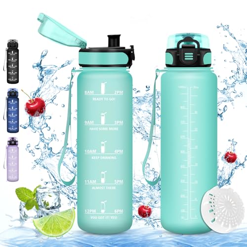 Vikaster Sport trinkflasche, 1000ml BPA-frei trinkflasche, Trinkflasche Fahrrad, Auslaufsicher, Trinkflasche Kohlensäure Geeignet, Trinkflasche sport für Fahrrad, Fitness, Schule, Kinder, Outdoor Vikaster Sport trinkflasche, 1000ml BPA-frei trinkflasche, Trinkflasche Fahrrad, Auslaufsicher, Trinkflasche Kohlensäure Geeignet, Trinkflasche sport für Fahrrad, Fitness, Schule, Kinder, Outdoor von Vikaster