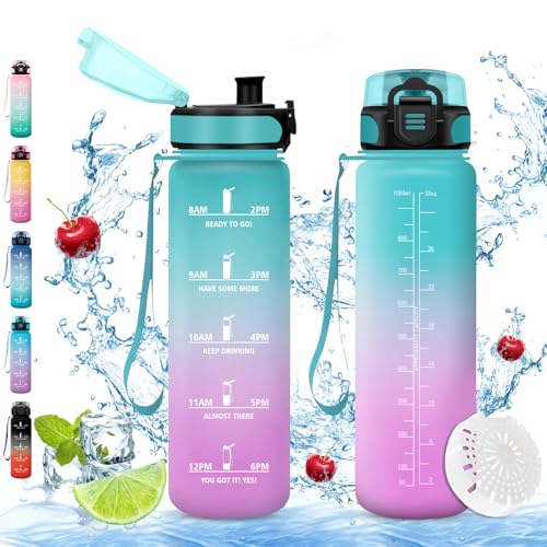 Vikaster Sport trinkflasche, 1l BPA-frei trinkflasche, Trinkflasche Fahrrad, Auslaufsicher, Trinkflasche Kohlensäure Geeignet, Trinkflasche sport für Fahrrad, Fitness, Schule, Kinder, Outdoor Vikaster Sport trinkflasche, 1l BPA-frei trinkflasche, Trinkflasche Fahrrad, Auslaufsicher, Trinkflasche Kohlensäure Geeignet, Trinkflasche sport für Fahrrad, Fitness, Schule, Kinder, Outdoor von Vikaster