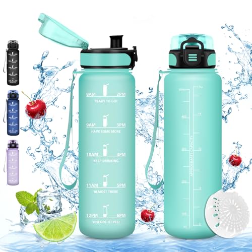 Vikaster Sport trinkflasche, 500ml BPA-frei trinkflasche, Trinkflasche Fahrrad, Auslaufsicher, Trinkflasche Kohlensäure Geeignet, Trinkflasche sport für Fahrrad, Fitness, Schule, Kinder, Outdoor von Vikaster