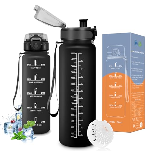 Vikaster Sport trinkflasche, Trinkflasche 1500ml, Trinkflasche fitness, Trinkflasche Kohlensäure Geeignet, Trinkflasche auslaufsicher, Sportflasche für Fitness, Outdoor Vikaster Sport trinkflasche, Trinkflasche 1500ml, Trinkflasche fitness, Trinkflasche Kohlensäure Geeignet, Trinkflasche auslaufsicher, Sportflasche für Fitness, Outdoor von Vikaster