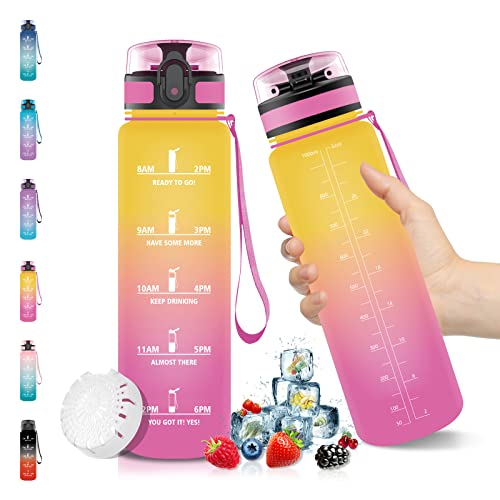 Vikaster Trinkflasche Sport, 1 Liter, Kohlensäure Geeignet, BPA Frei Trinkflasche, Fitness Trinkflasche, Wasserflasche mit Filter, Sportflasche für Outdoor, Yoga, Gym Vikaster Trinkflasche Sport, 1 Liter, Kohlensäure Geeignet, BPA Frei Trinkflasche, Fitness Trinkflasche, Wasserflasche mit Filter, Sportflasche für Outdoor, Yoga, Gym von Vikaster