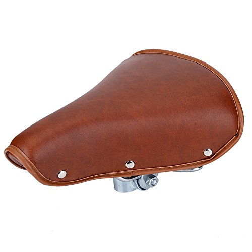 Vikye Fahrradsattel, Universal Brown Rivets Fahrradsitz Bequemer Federradsattel mit strapazierfähigem PU-Leder Vikye Fahrradsattel, Universal Brown Rivets Fahrradsitz Bequemer Federradsattel mit strapazierfähigem PU-Leder von Vikye