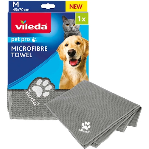 Vileda, Reisehandtuch, Pet Pro Microfaser-Handtuch M (grau, Gr??e M, 45 x 70cm), Grau, (45 x 70 cm) von Vileda