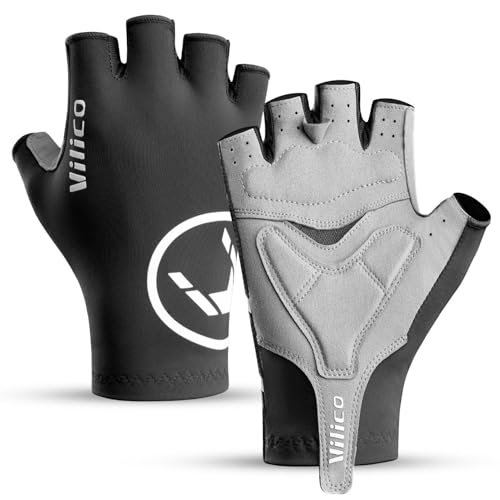 Vilico Fahrradhandschuhe Atmungsaktive MTB Handschuhe Halbfinger Gel Gepolsterte Dirt Bike Handschuhe Männer Damen Motocross Handschuhe von Vilico