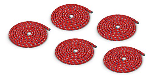 Springseil Set | 5 rote Seile | Springseil Kinder und Erwachsene | 3 m | Springseil ohne Griff | Seilspringen mit Hüpfseil von Vinex