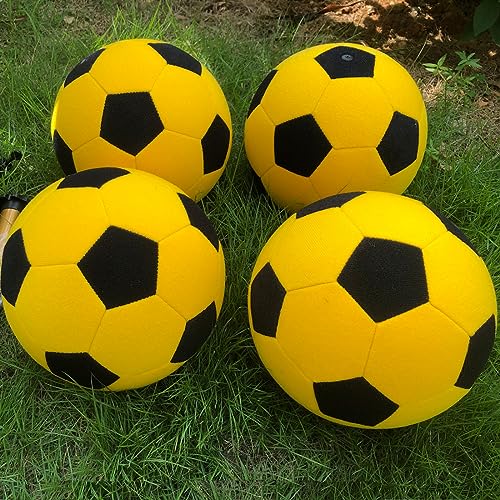 Vinfgoes Aufblasbare Fußballbälle für aufblasbare Fußball-Dartscheibe, Outdoor-Training, Filz-Fußball mit Handpumpen, Gelb, 20,3 cm, 4 Stück Vinfgoes Aufblasbare Fußballbälle für aufblasbare Fußball-Dartscheibe, Outdoor-Training, Filz-Fußball mit Handpumpen, Gelb, 20,3 cm, 4 Stück von Vinfgoes