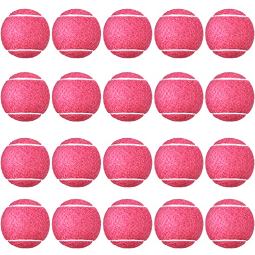 24 Stück Standard-Druck-Tennisbälle, Spielbälle, Tennisbälle, Trainingsbälle, für Anfänger, Spieler, Trainingsball, 6,3 cm (2,5 Zoll), Rosa von Vinsot