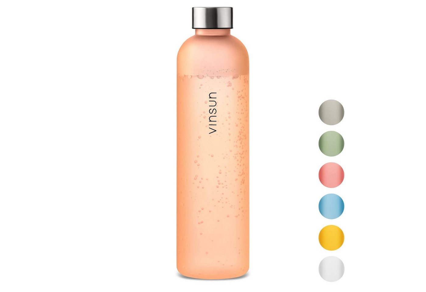 Vinsun Trinkflasche Trinkflasche 1L - Kohlensäure geeignet - Orange Transparent, BPA frei, bruchsicher, Geruchs- und Geschmacksneutral, auslaufsicher Vinsun Trinkflasche Trinkflasche 1L - Kohlensäure geeignet - Orange Transparent, BPA frei, bruchsicher, Geruchs- und Geschmacksneutral, auslaufsicher von Vinsun