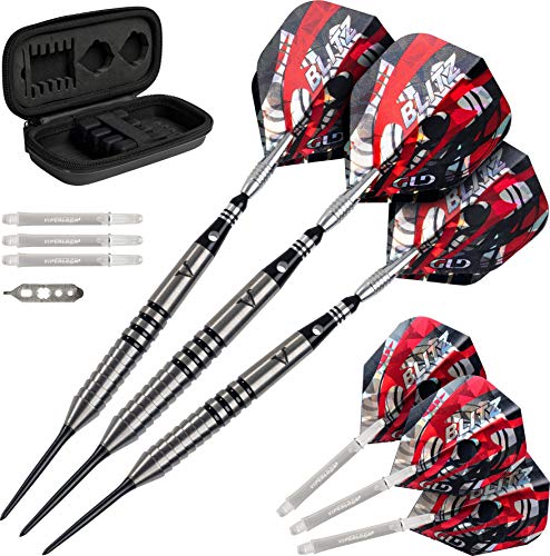 Viper 95% Tungsten Steel Tip with Case, Grams Blitz Dart-Set mit Tasche, 95% Wolfram, Stahlspitze, 26 g, Schwarz von Viper