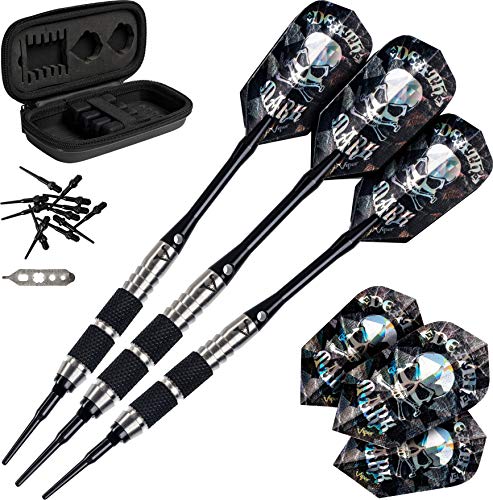 Viper Desperado 80% Wolfram Soft-Dartpfeile mit Aufbewahrungstasche/Reiseetui, 18 g, Unisex-Erwachsene, schwarz, Double Knurled with Back Razor Viper Desperado 80% Wolfram Soft-Dartpfeile mit Aufbewahrungstasche/Reiseetui, 18 g, Unisex-Erwachsene, schwarz, Double Knurled with Back Razor von Viper
