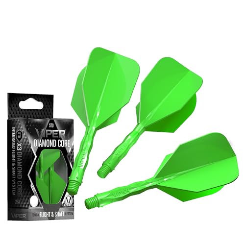 Viper Diamond Core Integrated Dart Flight & Shaft System - Precision Darting Accessory with Tough Polymers for Enhanced Performance, Set of 3, Inbetween Shaft, Standard No6 Flight, Neon Green Viper Diamond Core Integrated Dart Flight & Shaft System - Precision Darting Accessory with Tough Polymers for Enhanced Performance, Set of 3, Inbetween Shaft, Standard No6 Flight, Neon Green von Viper
