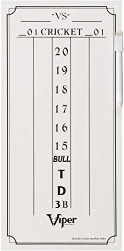 Viper Dry Erase Scoreboard, Cricket and 01 Dart Games, White, 15.375" H x 7.875" W von Viper