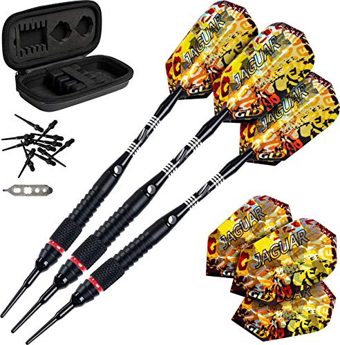 Viper Jaguar Dartpfeile aus 80% Wolfram mit Aufbewahrungstasche, 18 g, Unisex-Erwachsene, gelb, Front Quarter Knurled Barrel Viper Jaguar Dartpfeile aus 80% Wolfram mit Aufbewahrungstasche, 18 g, Unisex-Erwachsene, gelb, Front Quarter Knurled Barrel von Viper