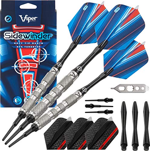 Viper by GLD Products Sidewinder 21-3226-18 Dartpfeile mit weicher Spitze, grobe Rändelung, 18 g, Silber, 21-3226-18 Viper by GLD Products Sidewinder 21-3226-18 Dartpfeile mit weicher Spitze, grobe Rändelung, 18 g, Silber, 21-3226-18 von Viper