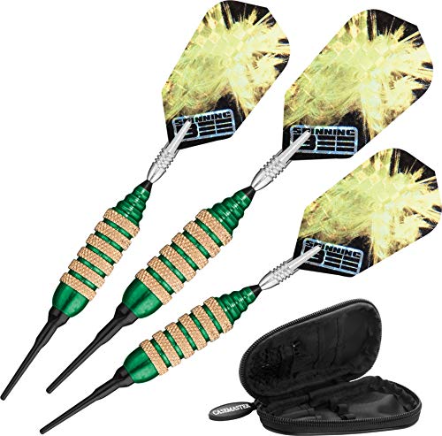 Viper Spinning Bee Soft Tip Darts mit Casemaster Aufbewahrungs-/Reiseetui, grün, 16 g Viper Spinning Bee Soft Tip Darts mit Casemaster Aufbewahrungs-/Reiseetui, grün, 16 g von Viper