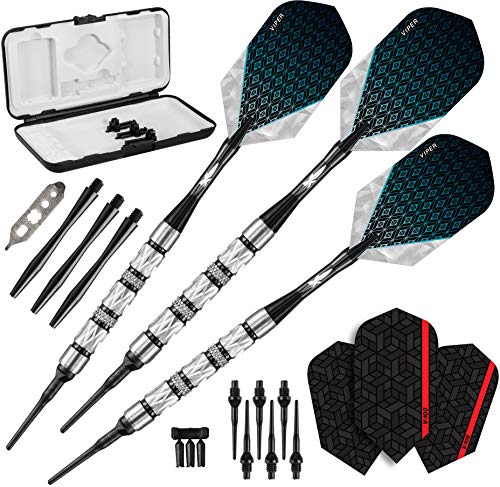 Viper Unisex-Erwachsene 21-4802-18 Diamond Dartpfeile mit weicher Spitze, 90% Wolfram, mit Aufbewahrungs-/Reiseetui, Schwarze Ringe, 18 g, Gram Viper Unisex-Erwachsene 21-4802-18 Diamond Dartpfeile mit weicher Spitze, 90% Wolfram, mit Aufbewahrungs-/Reiseetui, Schwarze Ringe, 18 g, Gram von Viper
