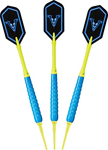 Viper V Glo Dartpfeile mit weicher Spitze, Blau/Gelb, 18 g Viper V Glo Dartpfeile mit weicher Spitze, Blau/Gelb, 18 g von Viper