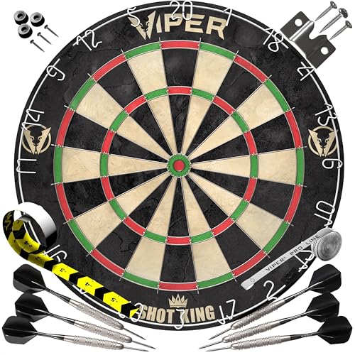 Viper Unisex-Erwachsene Shot King Dartscheiben-Set mit Stahlspitze, Schwarz, 17.75 inch Viper Unisex-Erwachsene Shot King Dartscheiben-Set mit Stahlspitze, Schwarz, 17.75 inch von Viper