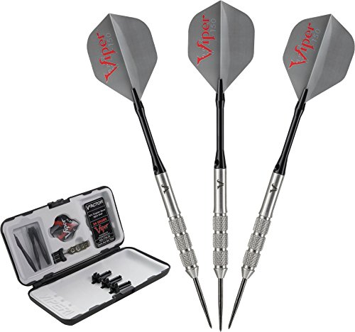 Viper by GLD Products V-Factor 23-1704-24 Dartpfeile aus 90% Wolframstahl, mit Aufbewahrungs-/Reisetasche, 24 g, silberfarben Viper by GLD Products V-Factor 23-1704-24 Dartpfeile aus 90% Wolframstahl, mit Aufbewahrungs-/Reisetasche, 24 g, silberfarben von Viper