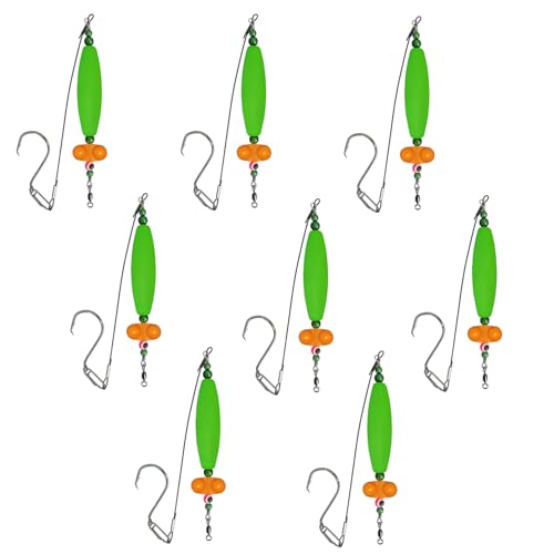 Wallervorfach zum Wallerangeln, Santee Cooper Rig, Welsköderpose zum Bankangeln, klobige Rigs, Wels-Ausrüstung (Grün, 8 Stück, Größe L, 6,3 cm) von Vipfish