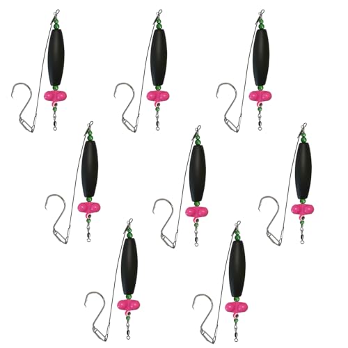 Wallervorfach zum Wallerangeln, Santee Cooper Rig, Welsköderpose zum Bankangeln, klobige Rigs, Wels-Ausrüstung (Schwarz, 8 Stück, extra groß, 7,6 cm) von Vipfish