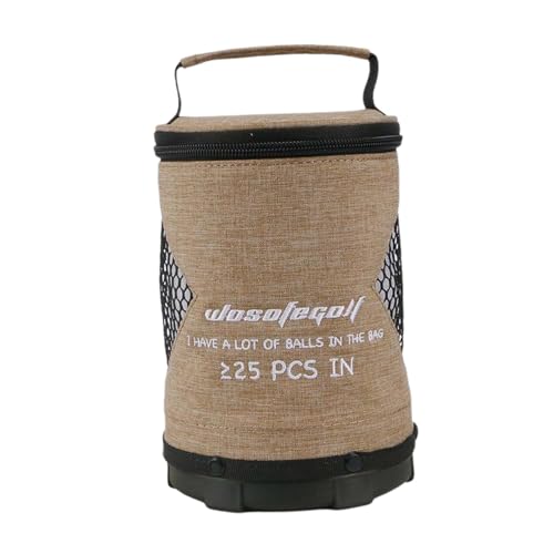 Virtcooy Golfballtasche,Golfballtasche - Golfball-Zylindertasche mit großem Fassungsvermögen und Reißverschluss - Faltbare, kompakte Aufbewahrungstaschen, multifunktionaler, Leichter, tragbarer von Virtcooy