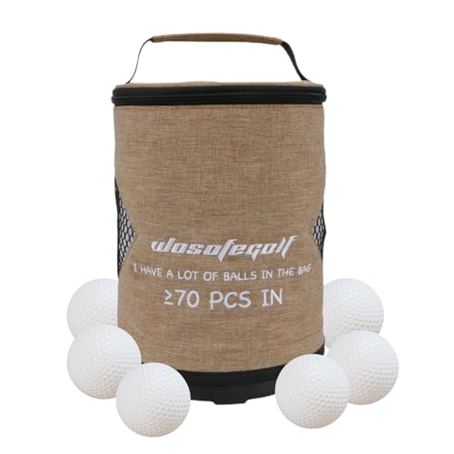 Virtcooy Golftasche, Golfballtasche | Zylindertasche mit großem Fassungsvermögen für Golfbälle | Tragbare, Faltbare Aufbewahrungstaschen, Leichter Golfsack für Golfball, Tischtennis von Virtcooy