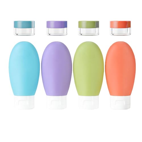 Virtcooy Reiseflaschen-Set, Reiseflaschen für Shampoo,Zusammendrückbare Lotion-Creme-Behälter, wiederverwendbar | Auslaufsichere Make-up-Organizer für Frauen und Mädchen für Gesichtsreiniger, von Virtcooy