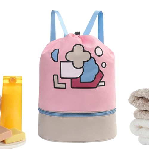 Virtcooy Schwimmrucksack Kinder, Schwimmtasche für Kinder, wasserdichte Cartoon-Badetasche für Kinder aus Oxford-Stoff, Pooltasche mit verstellbaren Schultergurten, Sporttasche für Kleidung, Schuhe, von Virtcooy