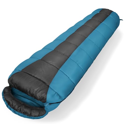 Schlafsack für Erwachsene, Mumienschlafsack 4 Jahreszeiten, wasserdicht, warm, geeignet für Innen- und Außensaison, Camping, Wandern, Reisen von VirtuDrill