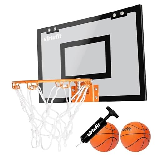 VirtuFit Pro Mini Basketballbrett mit 2 Bälle und Pumpe - Schwarz - Basketballkorb VirtuFit Pro Mini Basketballbrett mit 2 Bälle und Pumpe - Schwarz - Basketballkorb von VirtuFit